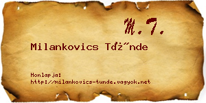 Milankovics Tünde névjegykártya